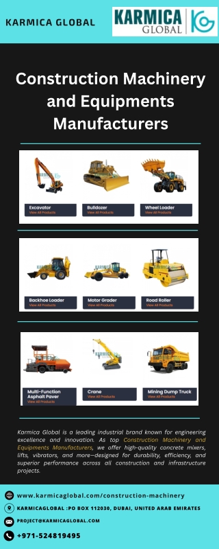 Construction Machinery and Equipments Manufacturers