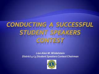 Conducting a successful Student Speakers Contest