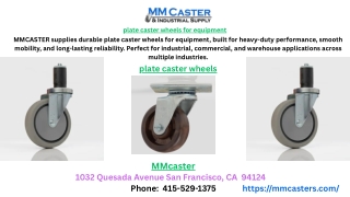 plate caster wheels for equipment