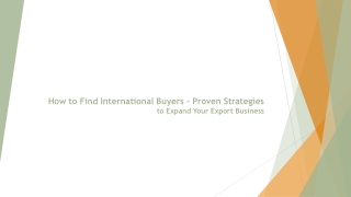 How to Find International Buyers – Proven Strategies