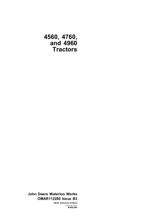 John Deere 4960 Tractors Operator’s Manual Instant Download (Publication No.OMAR112280)