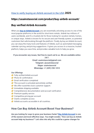 How to verify buying an Airbnb account in the USA 2025