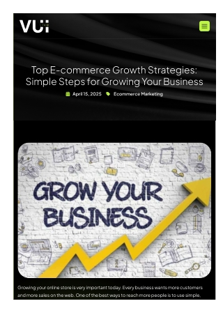 Top E-commerce Growth Strategies Simple Steps for Growing Your Business