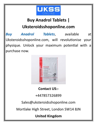 Buy Anadrol Tablets | Uksteroidsshoponline.com