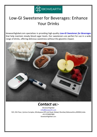 Low-GI Sweetener for Beverages: Enhance Your Drinks