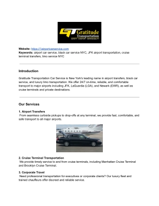 Reliable Airport Car Service | Black Car & Limo Transportation Near You