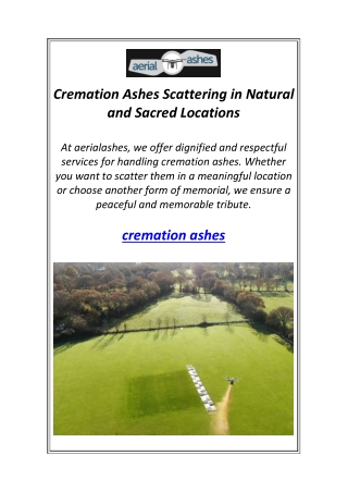 Cremation Ashes Scattering in Natural and Sacred Locations