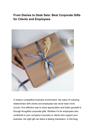 From Diaries to Desk Sets_ Best Corporate Gifts for Clients and Employees