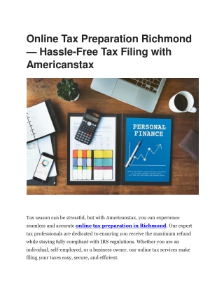 AmericansTax - Online Tax Preparation Services in Richmond, VA