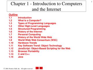 Chapter 1 - Introduction to Computers and the Internet