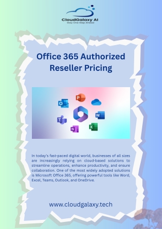 Best Office 365 Authorized Reseller Pricing in India : Cloud Galaxy
