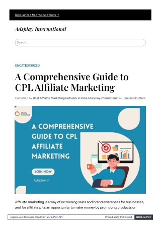 A Comprehensive Guide to CPL Affiliate Marketing