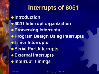 Interrupts of 8051