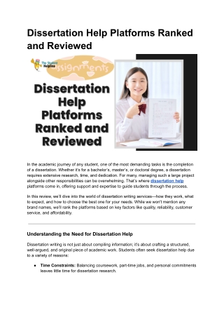Dissertation Help Platforms Ranked and Reviewed