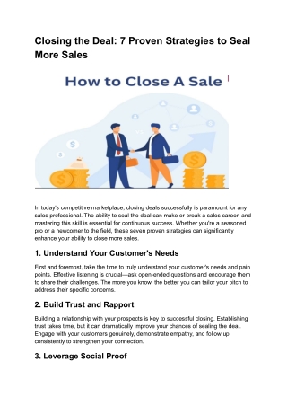 Closing the Deal_ 7 Proven Strategies to Seal More Sales