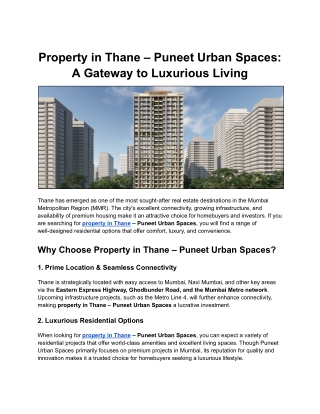 Property in Thane – Puneet Urban Spaces_ A Gateway to Luxurious Living