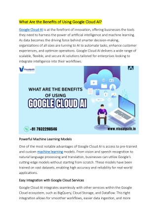 Google Cloud AI Training Institutes In Hyderabad - Visualpath