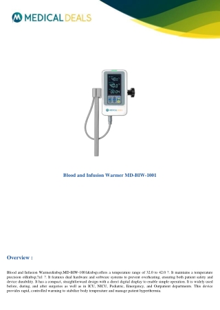 Blood-and-Infusion-Warmer-MD-BIW-1001