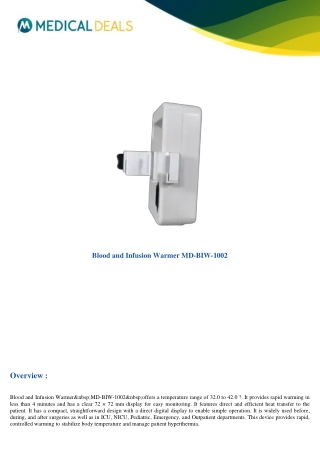 Blood-and-Infusion-Warmer-MD-BIW-1002