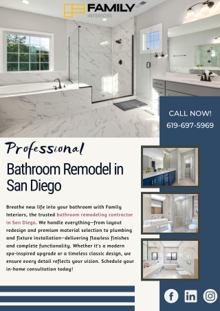 Professional Bathroom Remodel in San Diego