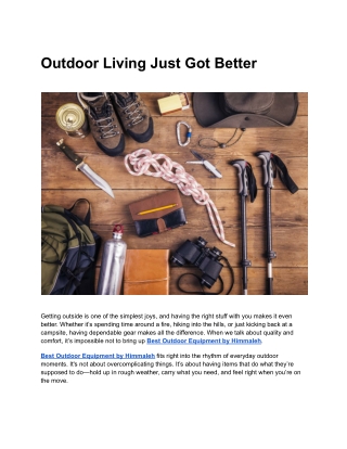 Long-Lasting Gear: Best Outdoor Equipment by Himmaleh
