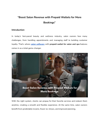 Boost Salon Revenue with Prepaid Wallets for More Bookings