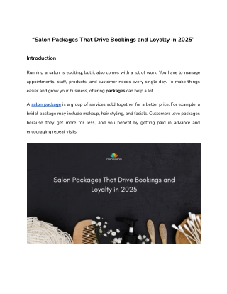 Salon Packages That Drive Bookings and Loyalty in 2025