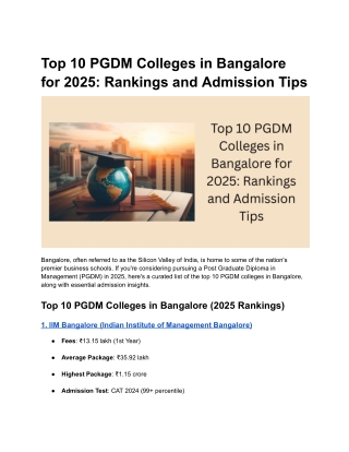 Top 10 PGDM Colleges in Bangalore for 2025_ Rankings and Admission Tips