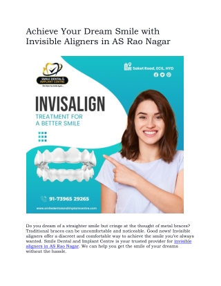 Invisible Aligners in AS Rao Nagar