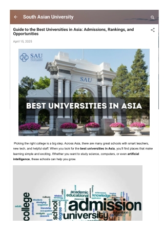 Guide to the Best Universities in Asia Admissions, Rankings, and Opportunities