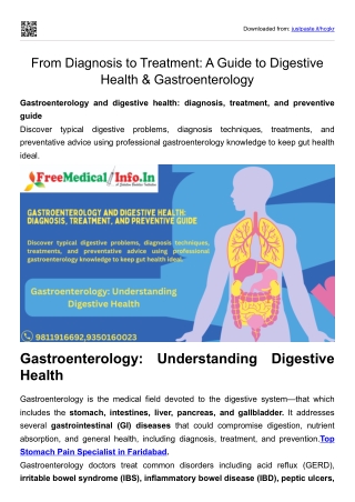 From Diagnosis to Treatment A Guide to Digestive Health & Gastroenterology