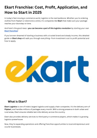 Ekart Franchise