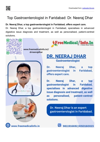 Top Gastroenterologist in Faridabad Dr. Neeraj Dhar