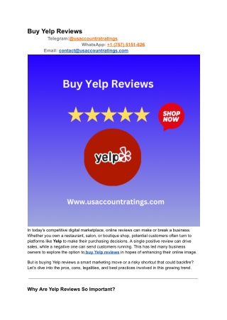 Buy Yelp Reviews