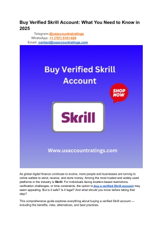 Buy Verified Skrill Account