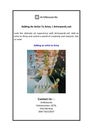Adding An Artist To Artsy  Artrewards.net