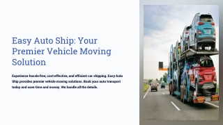 Vehicle Moving Service