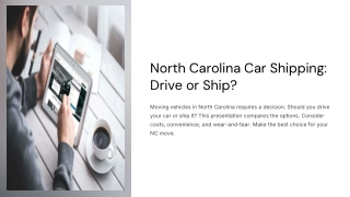 North Carolina Car Shipping