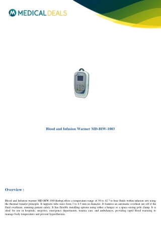 Blood-and-Infusion-Warmer-MD-BIW-1003