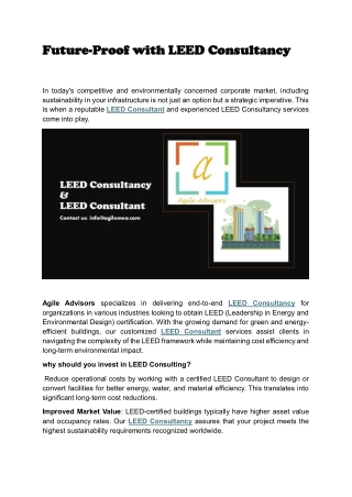 Future-Proof with LEED Consultancy