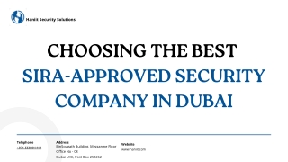 Choosing the Best  SIRA-Approved Security Company in Dubai