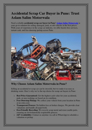 Accidental Scrap Car Buyer in Pune