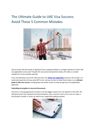 The Ultimate Guide to UAE Visa Success Avoid These 5 Common Mistakes