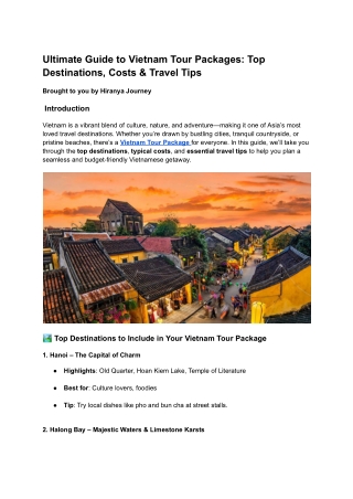 Vietnam tour packages