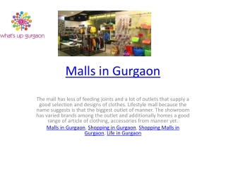 Malls in Gurgaon