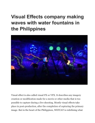 Wetcat: Premier Special Effects Company in the Philippines