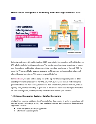 How Artificial Intelligence is Enhancing Hotel Booking Software in 2025