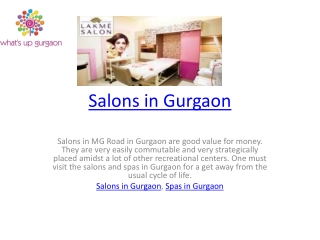 Salons in Gurgaon