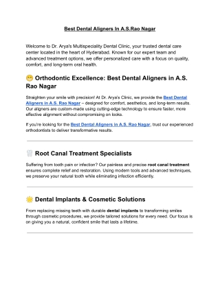 Best Dental Aligners In A.S.Rao Nagar