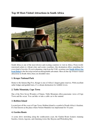 Top 10 Most-Visited Attractions in South Africa